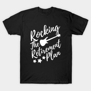 Rocking The Retirement Life Electric Guitar White Design T-Shirt